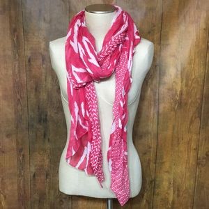 Pink & White Print Scarf